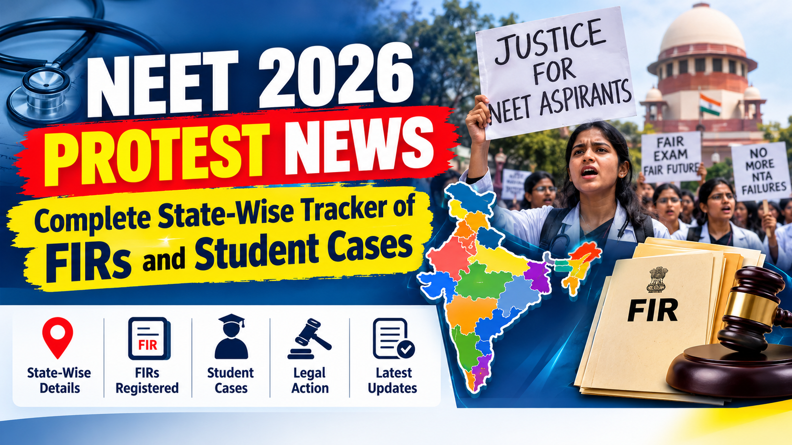 NEET 2026 Protest information: whole kingdom-wise Tracker of FIRs and pupil cases